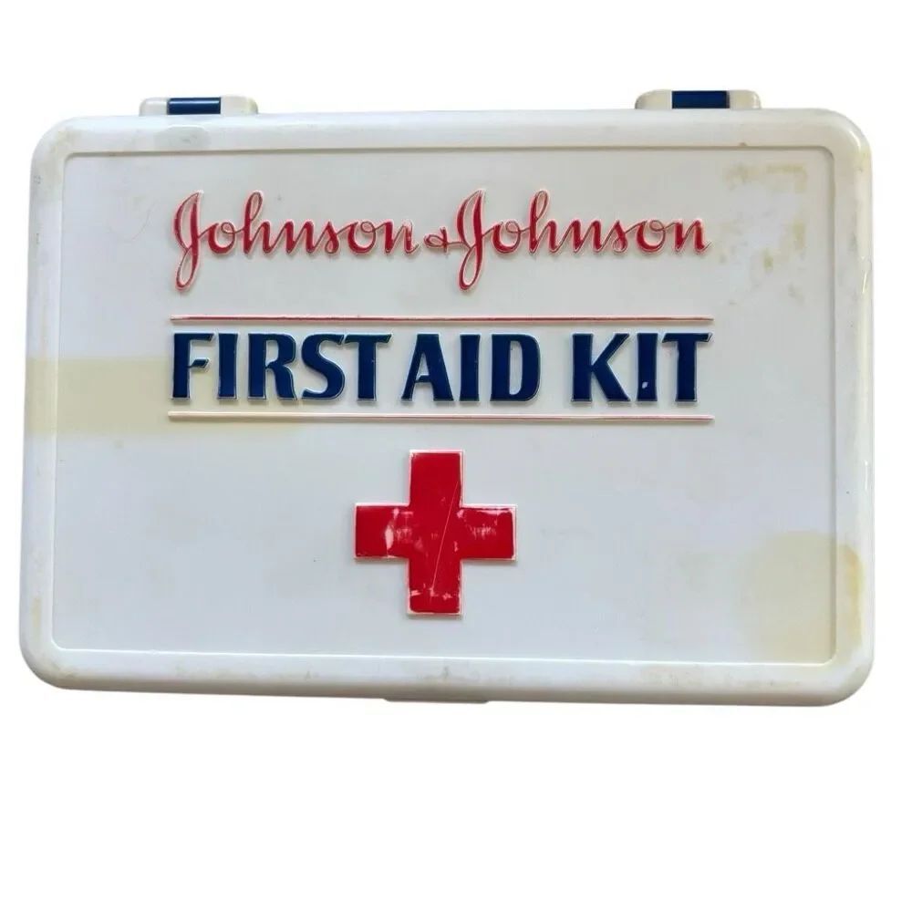 Vintage 1980’s Johnson & Johnson First Aid Kit With Accessories